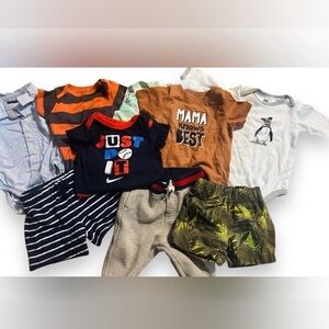 Baby Boy Clothing Lot 3–6M Onesies Tees Shorts Nike Carter’s Mix Newborn Bundle